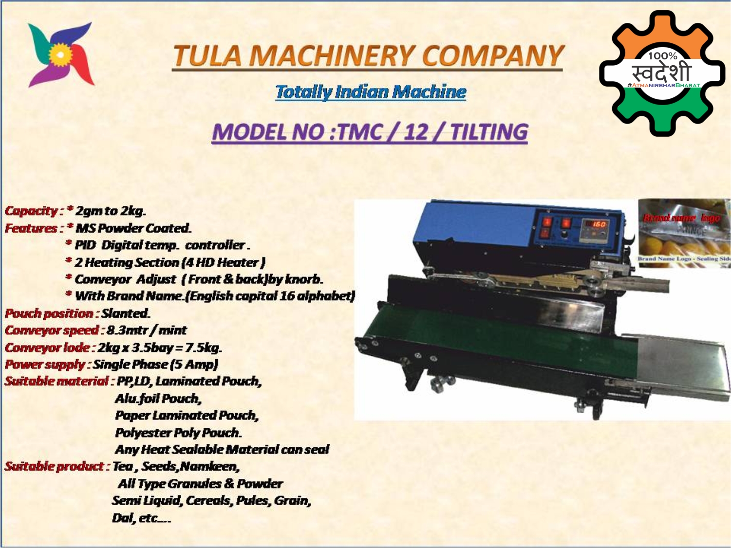 Laminated Pouch Packing & Sealing Machine